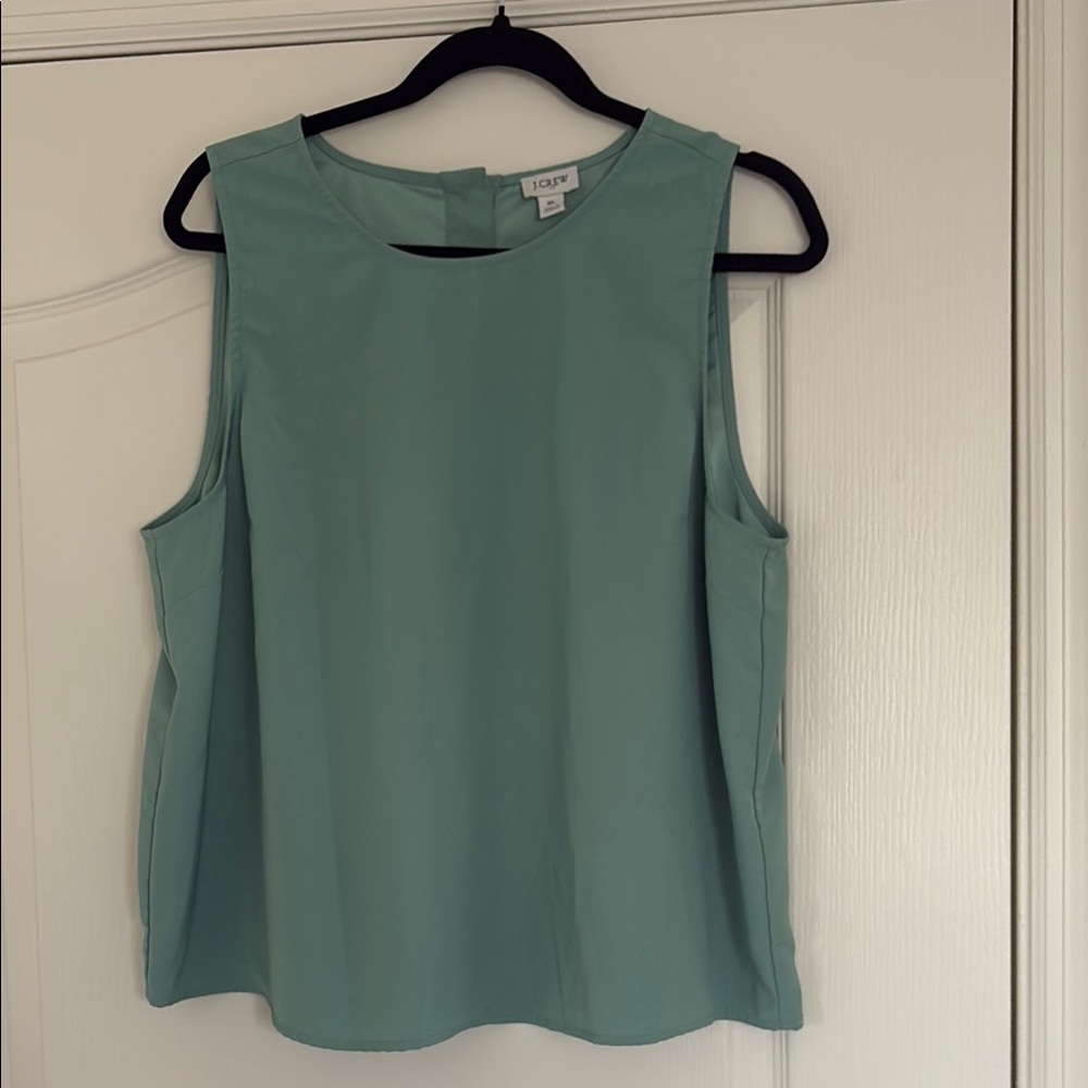 J. Crew Factory Green Sleeveless Boxy Blouse
